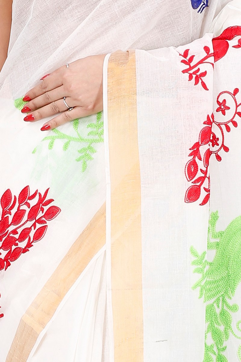 Multi-Coloured Pure Cotton Leo Tant Embroidery (1452)