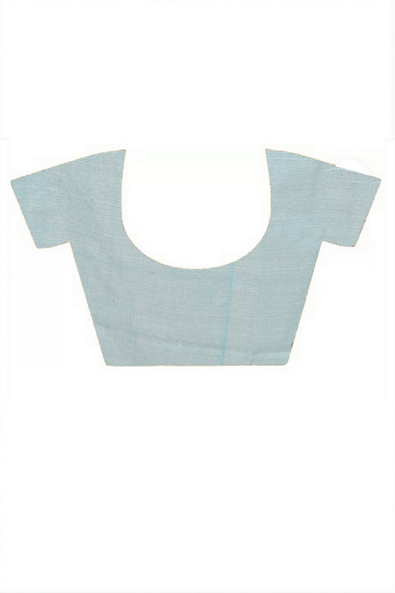 Sky Blue Pure Cotton Kamal Hand Painted Saree (1971)