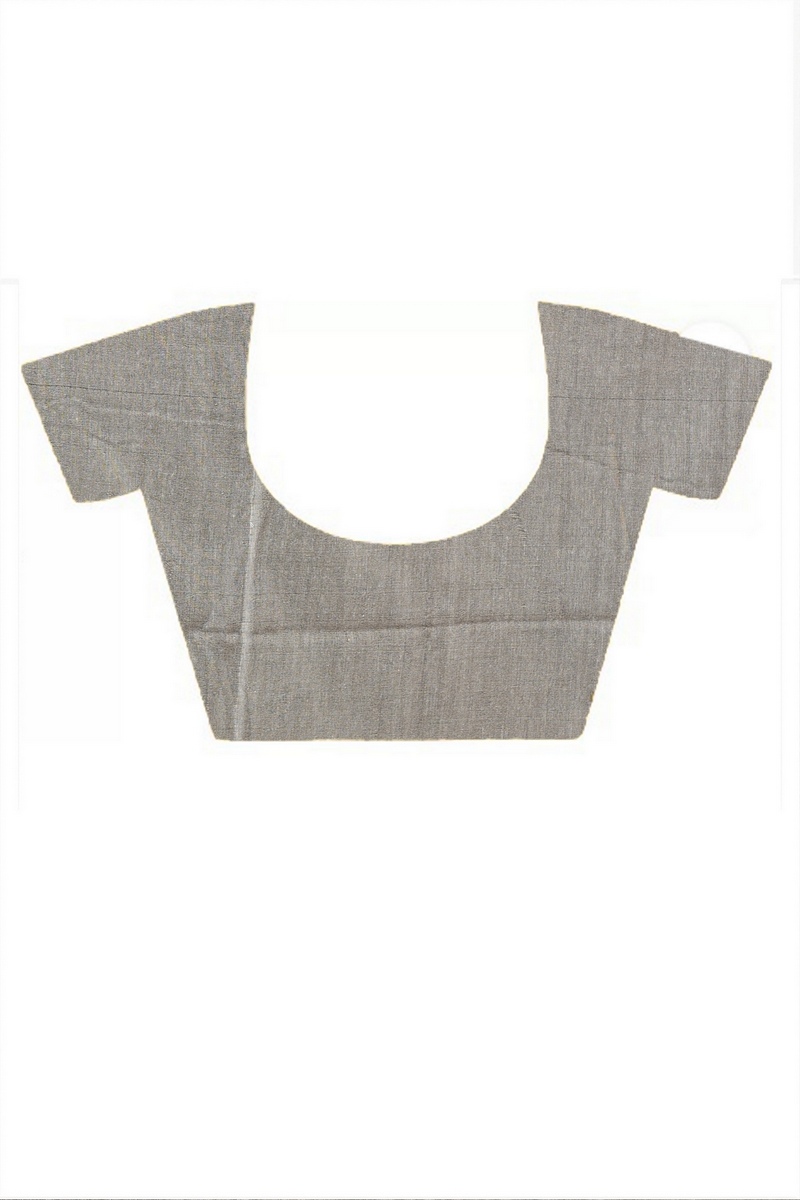 Grey Pure Cotton Keshaka Hand Painted Saree (1982)