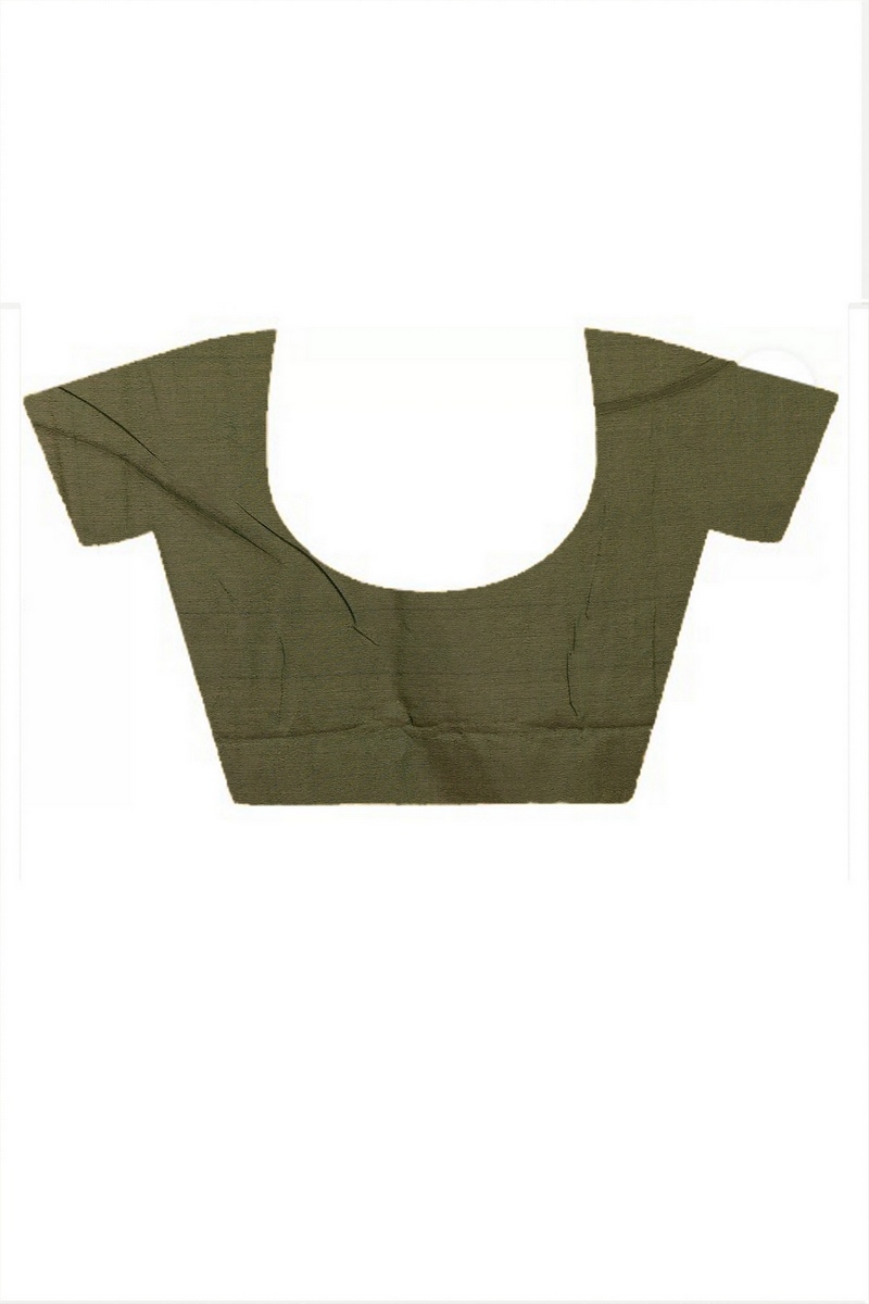 Dark Green Pure Cotton Keshaka Hand Painted Saree (1988)