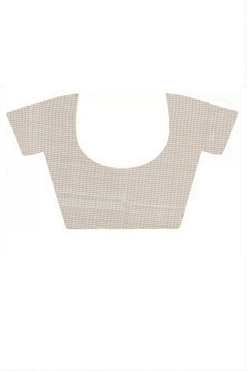 White Blended Cotton Aplika Applique Saree (1995)