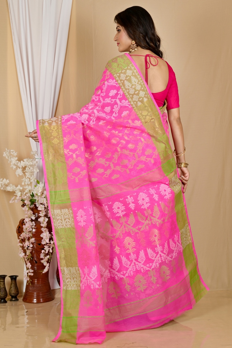 Pink Pure Cotton Semata Tant Saree (2049)