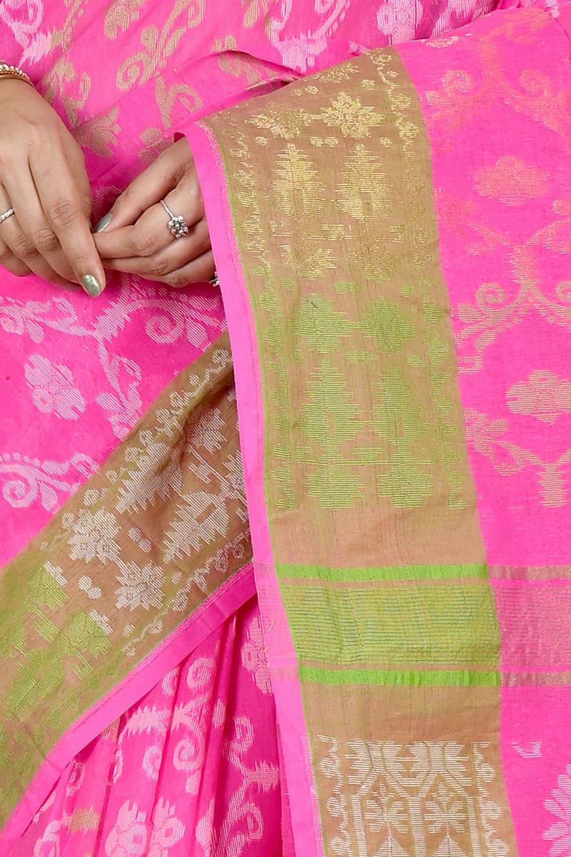Pink Pure Cotton Semata Tant Saree (2049)