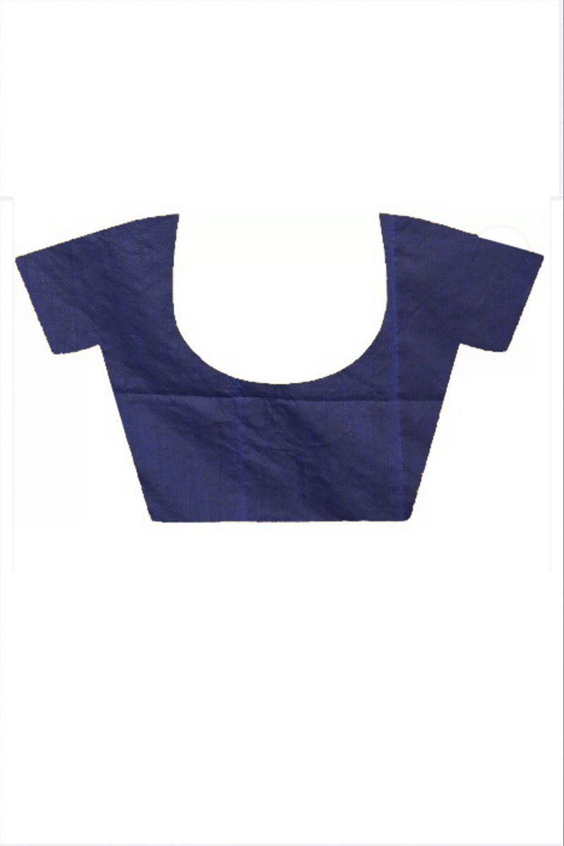 Naby Blue Pure Cotton Umkor Than Embroidery Handloom saree (2089)