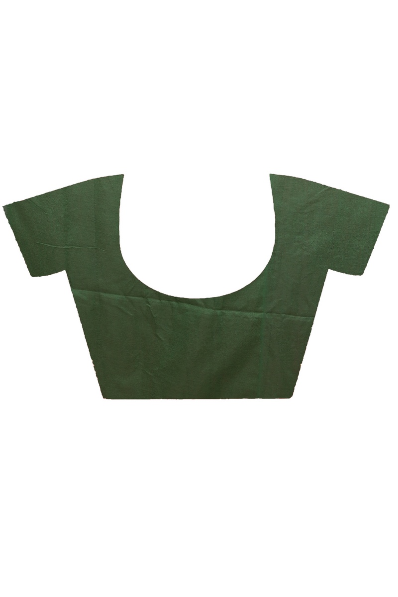 Dark Green Pure Cotton Achrun Embroidery Handloom saree (2241)