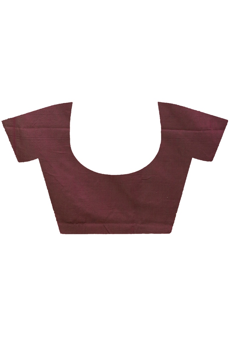 Dark Brown Pure Cotton Achrun Embroidery Handloom saree (2244)