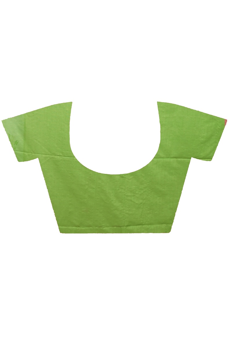 Green Pure Cotton Achrun Embroidery Handloom saree (2246)