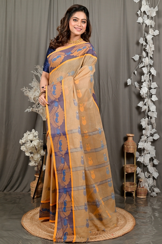 Brown Pure Cotton Debui Tant Saree (2952)