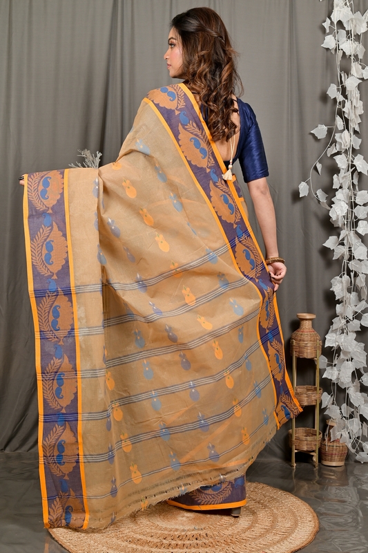 Brown Pure Cotton Debui Tant Saree (2952)
