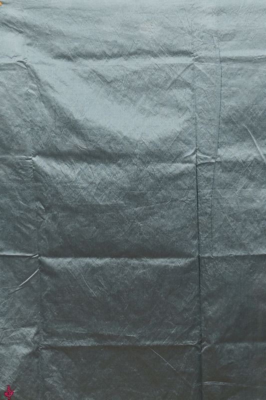 Dark Grey Cotton Blend Dharai Kantha Stitch Saree (2971)