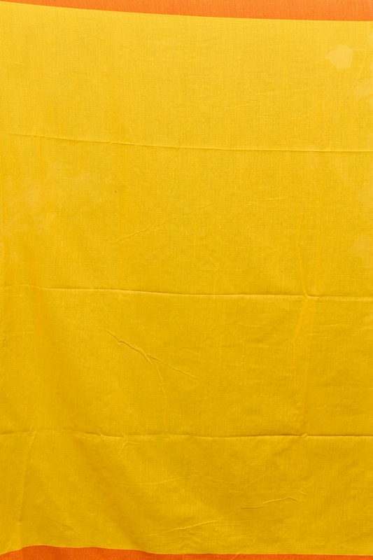 Yellow Pure Cotton Dhrli Embroidery Handloom saree (2983)