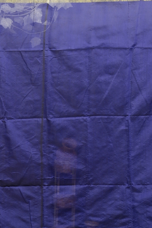 Naby Blue Cotton Blend Dhrum Hand Loom Saree (2986)