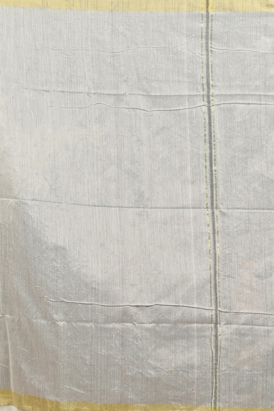 White Red Cotton Blend Dhrum Hand Loom Saree (2989)