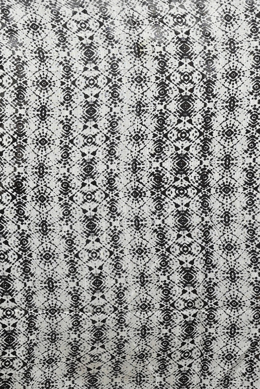 Sky Blue Black Pure Cotton Dinesi Batik Print Saree (2992)