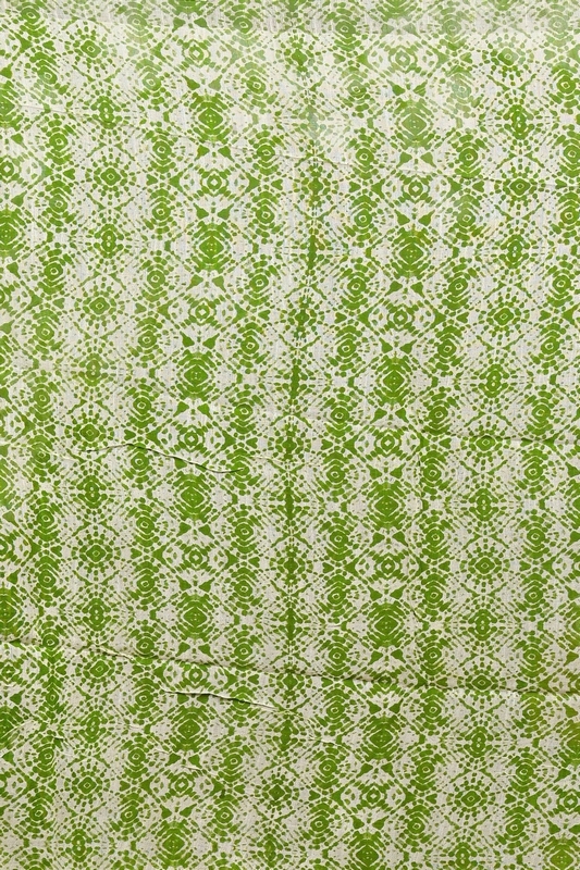 Green Brown Pure Cotton Dinesi Batik Print Saree (2996)