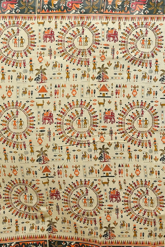 Off White Green Pure Cotton Feepsi Kalamkari Printed Saree (3029)