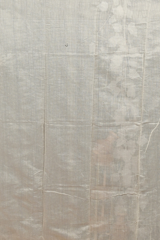 Off White Pink Cotton Fivani Jamdani Saree (3103)