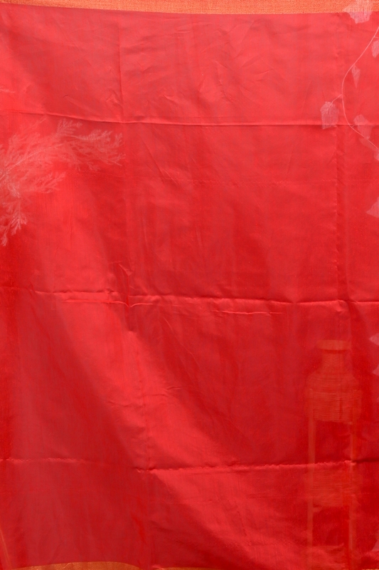 Red Green Blended Cotton Foyani Hand Loom Saree (3112)