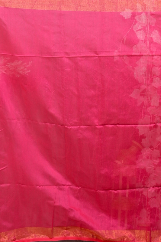 Pink Purple Blended Cotton Foyani Hand Loom Saree (3116)