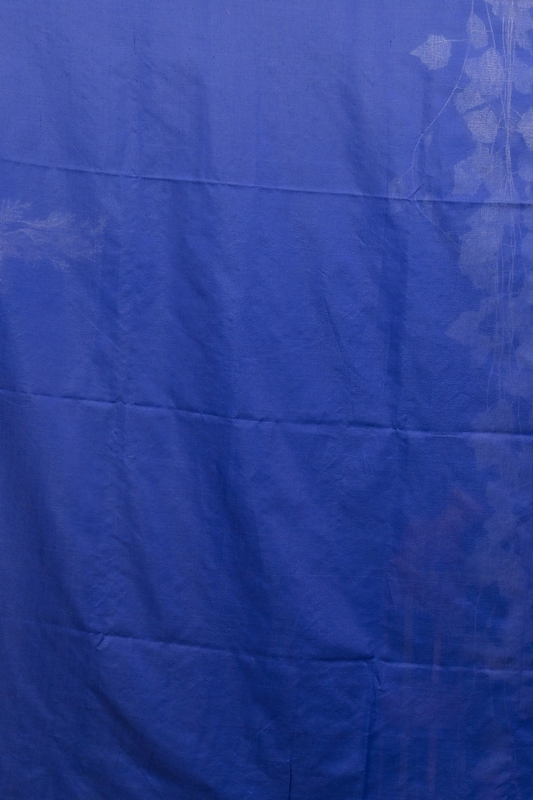 Naby Blue Blended Cotton Foyeli Embroidery Handloom saree (3123)