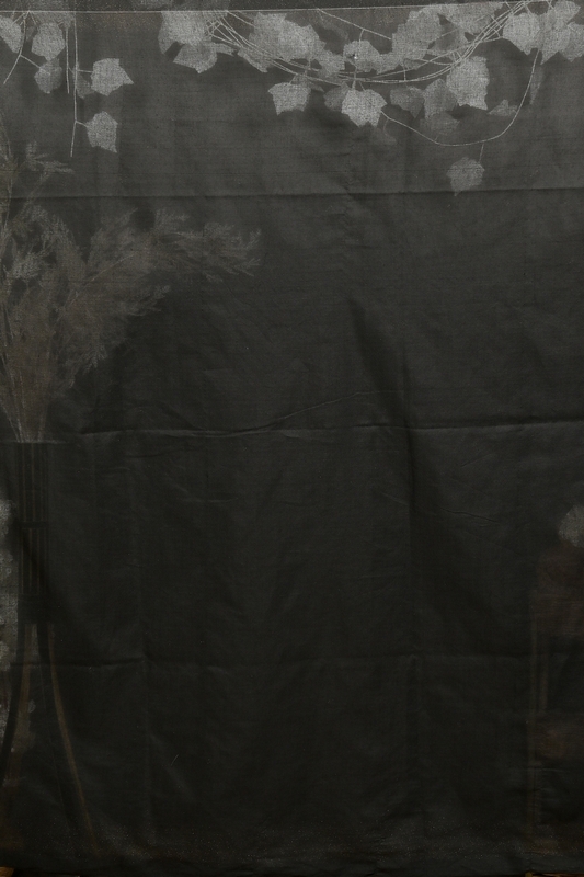 Black Pure Cotton Foyma Tant Saree Print (3125)