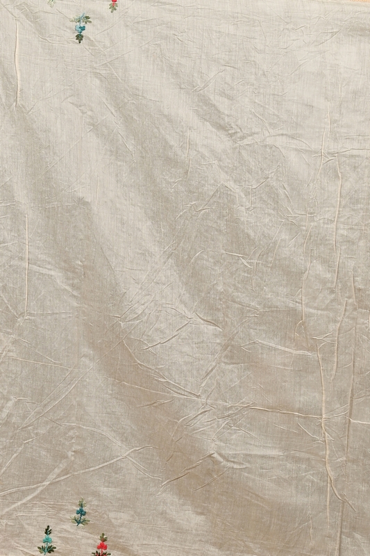 Cream Cotton Varitikath Kantha Stitch Saree (3136)