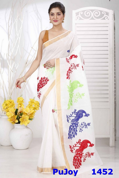 Multi-Coloured Pure Cotton Leo Tant Embroidery (1452)
