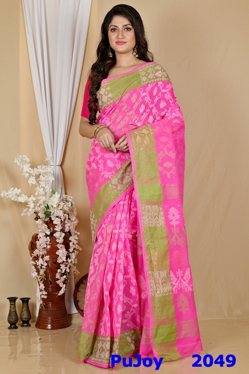 Pink Pure Cotton Semata Tant Saree (2049)